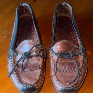 Cole Haan Two-Tone Brown Leather Boat Shoes